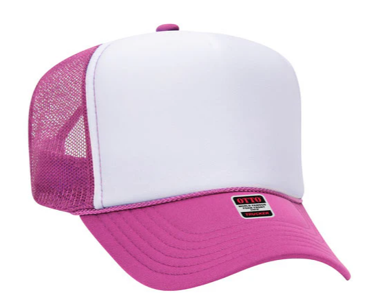 Hot Pink/White/Hot Pink OTTO Foam Trucker Hat