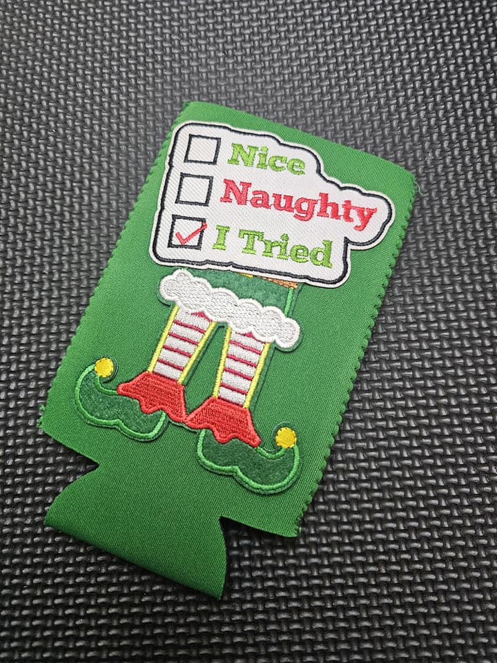 Slim Elf Can Koozie