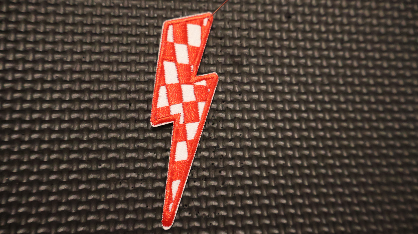Red Checker Lighting Bolt
