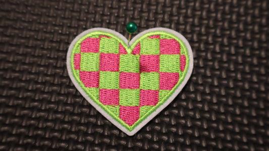 Pink\Green Checker Heart